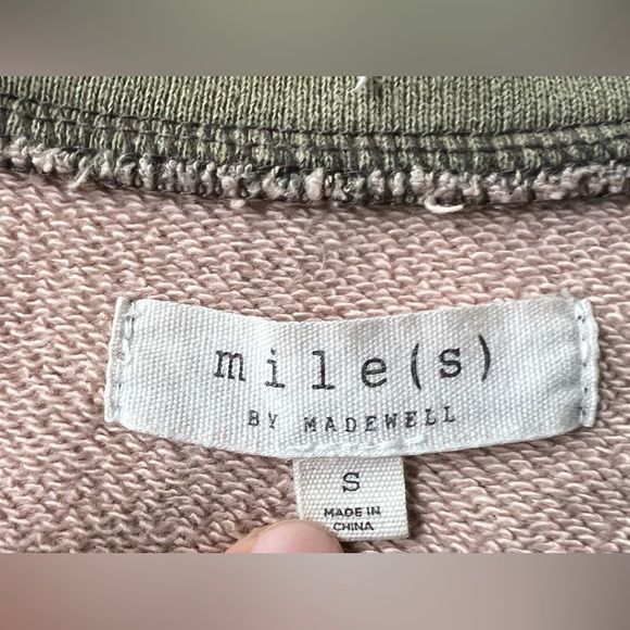 Madewell Miles Green Camo Crew Neck Sweatshirt Sz Small - Picture 4 of 9